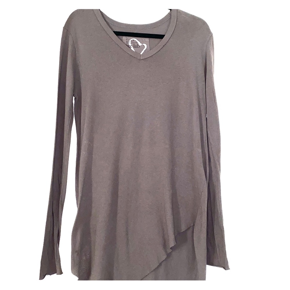 Dark grey asymmetrical long sleeve shirt dress